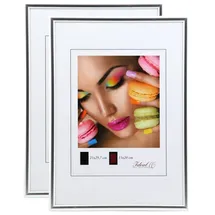 Ideal Trend New Lifestyle Set Bilderrahmen Wanddeko Collage Poster Rahmen 2er 3er 5er Pack: Farbe: 2er Pack Silber | Format: 21x29,7 DIN A4