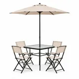 home collective Gartenmöbel Set 6-tlg. Beige/Schwarz