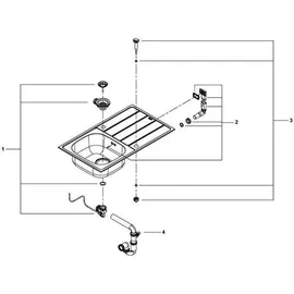 Grohe Set aus Einbauspüle und Küchenarmatur Edelstahl