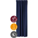 HOMING Vorhang Galdin (1 St), Multifunktionsband, verdunkelnd, Verdunklungsvorhang, blickdicht, Thermo, Energiesparend blau 140 cm x 245 cm