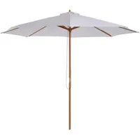 Outsunny Sonnenschirm, Creme, Naturmaterialien, Kunststoff, Holz, 300x300 cm, -
