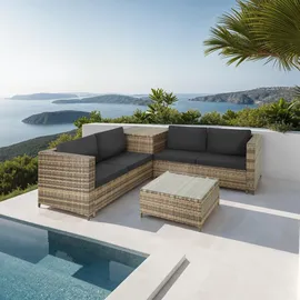 Tectake Siena Loungeset dunkelgrau