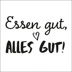 Ambiente 20 Servietten Papier 33x33cm 3-lagig - hochwertige Einweg Papierservietten mit Spruchmotiv Essen Partyservietten Sprüche Picknick Brunch Grillfest