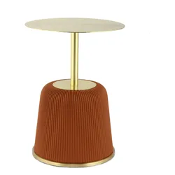 Beistelltisch KAYOOM "Jokai 325, Eisengestell, PU-Stoffbezug, praktische Ablagefläche", braun (cognac, orange, gold), B:40cm H:55cm T:40cm, 100% Eisen, 100% PU, 100% MDF, Tische, elegant, feste Konstruktion, pflegeleicht, pflegeleicht