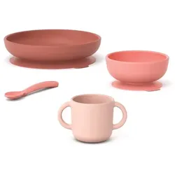 EKOBO Baby Geschirr-Set aus Silikon - Coral