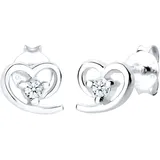 Diamore Elli DIAMONDS Earrings Women Earstuds Heart Friendship with Diamond (0.06 ct.) in 925 Sterling Silver