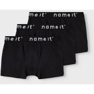 NAME IT Jungen nkmboxer 3p noos Unterhose, Schwarz, 134 EU - 134