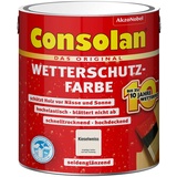 Consolan Wetterschutzfarbe Kieselweiß Seidenglänzend, 2,5 l)