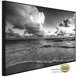 papermoon Infrarotheizung »EcoHeat - Strand Schwarz + Weiss«, Matt-Effekt - bunt