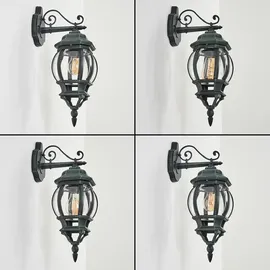 hofstein Außenleuchte Metall/Glas IP44 mit E27 schwarz/grün ohne Leuchtmittel