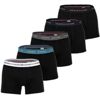 TOMMY HILFIGER Herren Boxershorts, 5er Pack - Trunks, Logo, Cotton Stretch Schwarz M