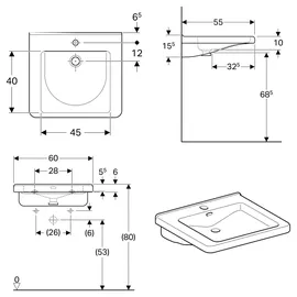 Geberit Dejuna Waschtisch 60 x 55 cm (128660000)