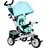 Homcom 6-in-1 Dreirad mit Schubstange, Kinderdreirad mit abnehmbarem Sonnendach, Kissen, Laufrad mit 5-Punkt-Sicherheitsgurt, Korb, Becherhalter, für 1-5 Jahre Kinder, Grün Aosom