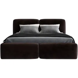 mebloland Polsterbett, Dunkelbraun, Textil, H2, 90x200 cm, Schlafzimmer, Betten, Polsterbetten