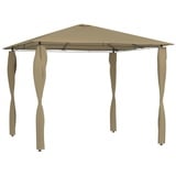 vidaXL Pavillon mit Pfostenabdeckungen 3x3x2,6 m Taupe 160 g/m2