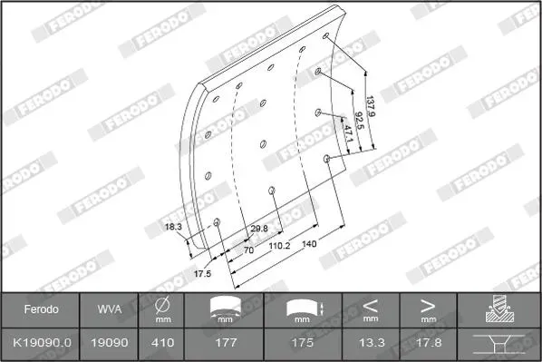 FERODO k190900f3660 für Volvo RENAULT TRUCKS