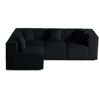 Lisa Design Arty - modulares Ecksofa links 5-Sitzer - Cord , Schwarz - Schwarz