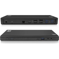 ACT Notebook-Dockingstation & Portreplikator Kabelgebunden USB 3.2 Gen 1 (3.1 Gen 1) Type-C Schwarz