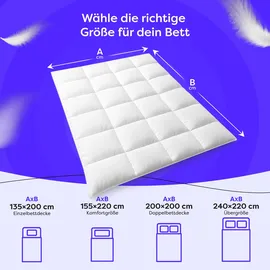 Wolkenfeld Winterbettdecke Daunendecke Anti-Milben, Hypoallergen, Waschbar, extrawarm 1 Stk. tlg.
