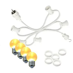 SATISFIRE Illu- Party Außenlichterkette 10m weiß 10 ultra-warmweiße LED Kugeln