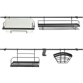 KING HOFF Küchenreling 16-teilig Schwarz Kinghoff Kh-1498