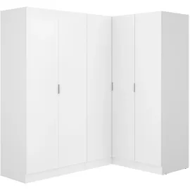 vente-unique Vente-unique-Eckkleiderschrank mit 5 Türen - 173 cm - Weiß - LISTOWEL