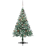 vidaXL Weihnachtsbaum Beschneit mit LEDs Kugeln Zapfen 150 cm