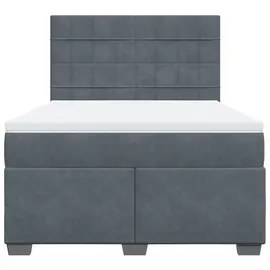 vidaXL Boxspringbett 140 x 200 cm Dunkelgrau