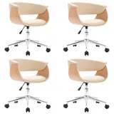 vidaXL Esszimmerstühle 4 Stk. Drehbar Creme Kunstleder