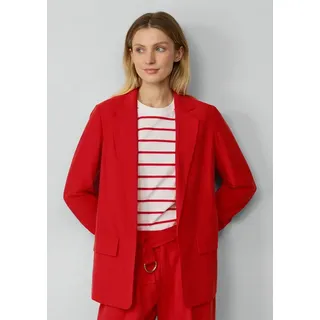 S.Oliver Funktionsjacke Langer Blazer aus Viskosemix mit Raff-Detail am Ärmel rot M (38)