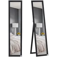 Homcom Ganzkörperspiegel,, Schwarz, Holzwerkstoff, 37x154x37 cm, Spiegel, Standspiegel