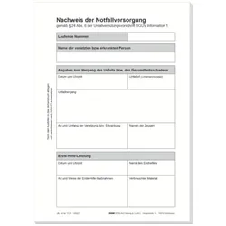 RNK Vordruck Nachweis der Notfallversorgung - A5 4002871031240 RNK 3124