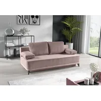 Schlafsofa WERK2 "Rosso" Sofas Gr. B/H/T: 200cm x 93cm x 95cm, Cord, rosa (rosé) 2-Sitzer Sofa und Schlafcouch mit Federkern & Bettkasten