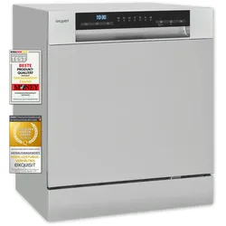Exquisit Geschirrspüler GSP508-030D silber | Spülmaschine 55 cm | Power+ | ECO Modus | Standgerät