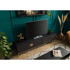Massivmoebel24 Diamond TV-Board 220x45x50 cm Grau/Massivholz