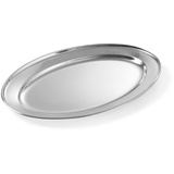 HENDI Serviertablett, Oval, Catering, Sandwichplatte, Tablett Edelstahl, 300x220x(H) 20mm, Edelstahl