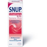 SNUP Schnupfenspray 0,1% - Nasenspray mit Meerwasser - Lösung zur Abschwellung der Nasenschleimhaut bei Schnupfen - 1 x 10 ml