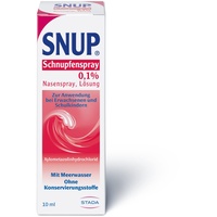 SNUP Schnupfenspray 0,1% - Nasenspray mit Meerwasser - Lösung zur Abschwellung der Nasenschleimhaut bei Schnupfen - 1 x 10 ml
