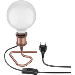 ledscom.de Tischlampe RETRA, Schalter, bronze + LED Lampe 845lm warmweiß