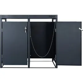 Zelsius Mülltonnenbox mit Pflanzdach für zwei 120 - 240 Liter Mülltonnen, Anthrazit RAL 7016