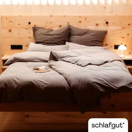schlafgut Premium Knitted Jersey Uni Braun 135 x 200 cm + 40 x 80 cm