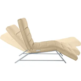 W.Schillig Relaxliege daily dreams Leder/Polyester 65 x 91 x 170 cm beige mit Kissen