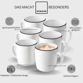 sänger Kaffeetasse 0,35 l Weiß 6 St.