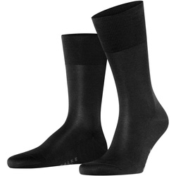 FALKE Herren Socken - Tiago, Strümpfe, Baumwolle, Logo, lang, einfarbig Schwarz 43-44