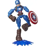 Hasbro Avengers Bend Flex Action-Figur, 15 cm große Biegbare Captain America Figur, enthält ein Effekt-Accessoire, für Kinder ab 6 Jahren