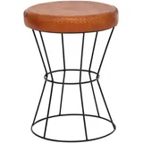 KADIMA DESIGN Sitzhocker Industrial Leder 35 x 48 x 35 cm Braun