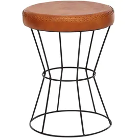 KADIMA DESIGN Sitzhocker Industrial Leder 35 x 48 x 35 cm Braun