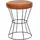 KADIMA DESIGN Sitzhocker Industrial Leder 35 x 48 x 35 cm Braun