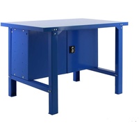 PROREGAL® Werkbank Werkbank Buffalo Metal mit Schrank, 83x120/150/180x73cm bis 600kg blau 150 cm x 83 cm x 73 cm