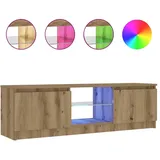 vidaXL TV-Schrank mit LED-Leuchten Artisan-Eiche 120x30x36 cm Braun Holz